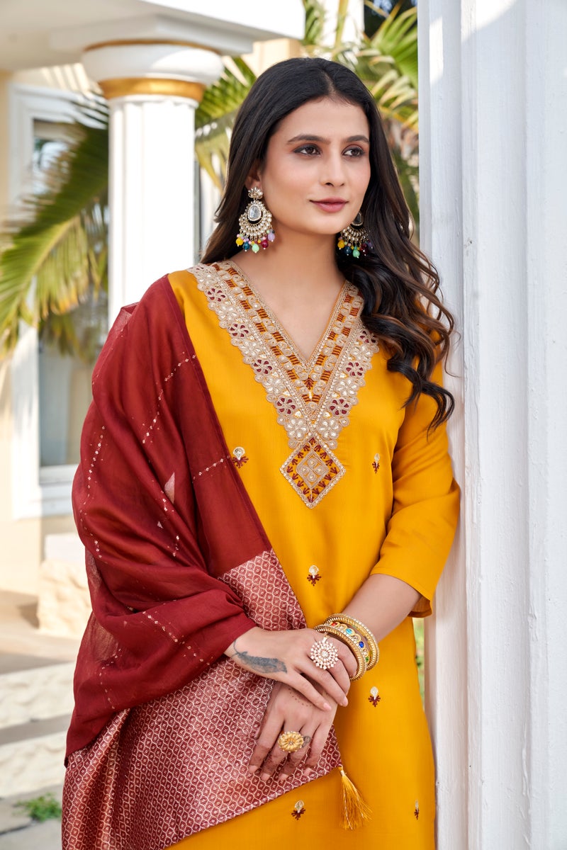 VISHVA CREATION Premium Yellow Suit Set for Women - Image 1